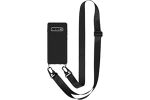 Yoedge Funda con Cuerda para Samsung Galaxy A70 6,7", Carcasa de Suave Silicona TPU Caso con Correa Colgante Ajustable Collar Correa de Cuello Cordón Case Cover para Samsung A70, Negro