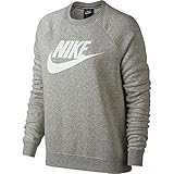 Soft fabric Nike Rally Crew HBR, Sudadera para Mujer, Gris (Grey Heather/White), Medium