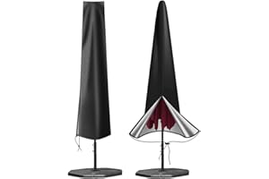 Cowhilan Funda para sombrilla de jardín, parasol de patio con cremallera 210D Oxford Banana cubresombrilla impermeable anti-UV 190 x 50 x 35 cm