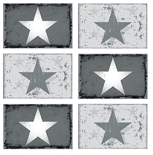 6er Set Tischset Stern New Star grau Vintage – Platzset – Platzmatte - 2