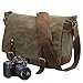 Produktbild Neuleben Kameratasche wasserdichtes und abnehmbares Kamerafach für DSLR Umhängetasche Laptoptasche für 14´´ Vintage Damen Herren (Grün + Kamerafach)