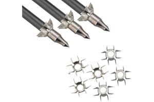 SHARROW 12pcs 8 Paw Judo Blunt Tip Archery Judo Broadheads 25 Grain Hunting Small Game Arrow Heads Paw Point for OD 6.2mm Arrow Shaft Hunting Shooting Target