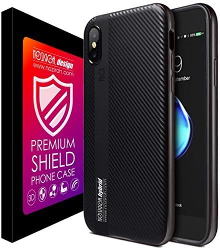 Noziroh Hybrid Cover Case Case Apple iPhone X 10 Bumper 3D Design Metal Fashion - Grey