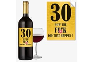 Close to the Bone Funny 30th Birthday 30 Today Wine Bottle Label Rude Gift For Men Women #1052