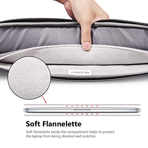 Yarrashop® 11-11,6 Zoll Business Laptop Netebook Hülle Sleeve Tasche einfachen Stil Wasserabweisendes Nylongewebe Notebook Sleeve für Macbook Air Pro/ Notebook / Surface / Dell Tasche(11 Inch,Schwarz) - 7