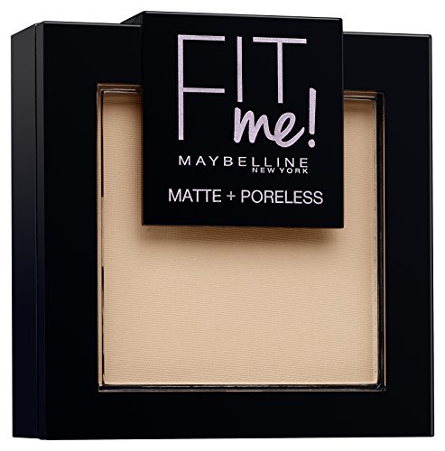 Maybelline New York Fit Me! Puder Buff Beige 130 / Make-Up Powder in einem Hautfarben-Ton, für einen makellosen und mattierten Teint, inkl. integriertem Spiegel & Schwämmchen, 1 x 9 ml