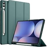 Sneezy Galaxy Tab S10 Plus X820 İle Uyumlu 12.4 İn&ccedil; Kılıf Premium Silikon Kalem B&ouml;lmeli Smart Case Haki