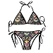 Produktbild Floral Skull Pattern Bikini Women's Summer Swimwear Triangle Top Bikinis Swimsuit Sexy 2-Piece Set