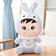Niku Doll (30cm, Grey) | Soft Plush Doll Toy with Rabbit Ear, Teddy Bear, Best Gift Toy and Pillow for Kids, Girls and Adults | Valentines