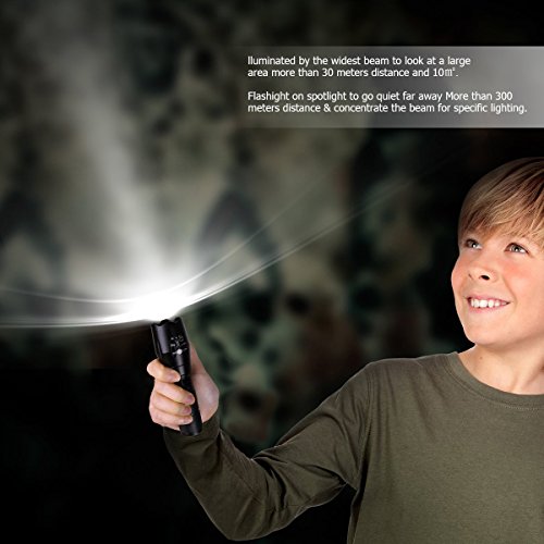 Zoombar Superhelle Taktische LED Taschenlampe – Coomatec SD-100 Outdoor Wasserdicht LED Camping Handlampe, Mit einstellbarem Fokussierbar, 900 lumen - 7