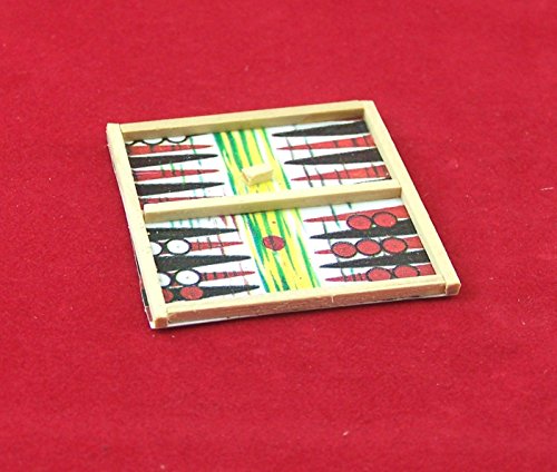 Preisvergleich Produktbild Creal 71080 Backgammon Spielbrett 1:12 für Puppenhaus