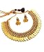 Youbella Red And Green Gold Plated Choker Necklace With Earrings Set For Women RS.499.00
