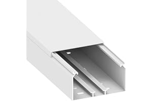 CABLECOACH Habengut CC10116 Goulotte de câble (avec Trou de Montage dans Le Fond) 60 x 110 mm en PVC, Couleur : Blanc, Longueur 1 m