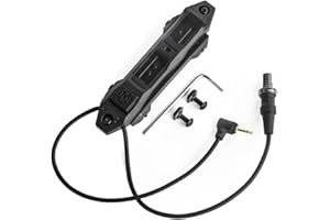 QIRUIMY Lampe torche tactique airsoft double pressostat bouton augmenté et pressostat montage rapide bail pour M300 M600 Scout Light (Noir)