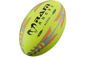 Ram Juego de pelotas de rugby – 15 pelotas de partido Raider + bolsa transpirable (Fluoro, 5)