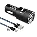 Produktbild Kfz Ladegerät XUZOU 24W / 4.8A Dual USB AutoLadegerät Adapter Car Charger mit Lightning Kabel 1M für Apple iPhone 7 / 7 Plus / 6S / 6S Plus / 6 / 6 Plus / SE / 5s / 5c / 5 / iPad Pro / Air / Mini / iPod Nano 7 - Schwarz