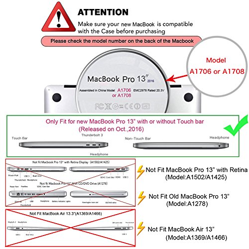 MOSISO MacBook Pro 13 H  lle 2017   2016 Freisetzung A1706   A1708 - Ultra Slim Hochwertige Plastik Hartschale Tasche Schutzh  lle Snap Case f  r Neue