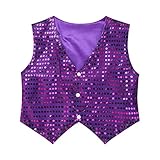 Chaleco con lentejuelas de moda para su chico. Brillante apariencia, forro completo.