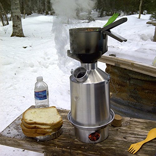 Ultimativ ‚Scout‘ Kelly Kettle Zelten Kit Edelstahl GUTER PREIS ANGEBOT Beinhaltet 1,2 ltr Modell Stahl ‚Scout‘ Wasserkessel+Kochset Set+Landstreicher Camping Herdplatte+Camping Tasse set 2 stück + - 4