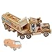 Produktbild Surenhap Tankwagen Holz Spielzeugauto Desktop Dekoration Kinderspielzeug Basteln Dekoratives Zubehör, 38 * 7,5 cm