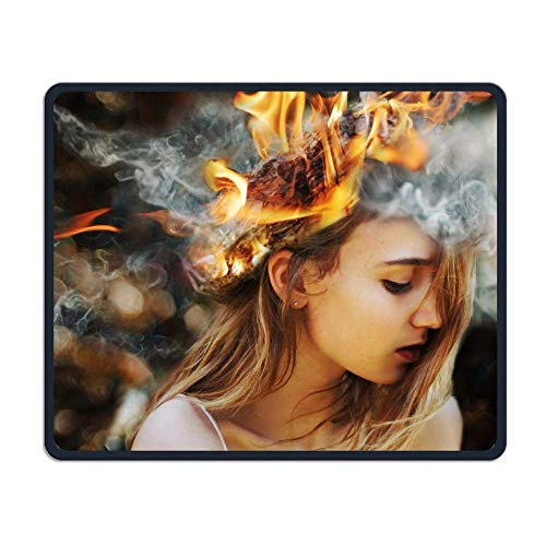 Preisvergleich Produktbild HYYCLS Girl Fire Abstraction Mauspads Gaming Pad Mouse Mat