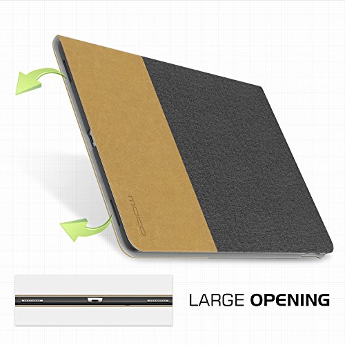 MoKo Hülle für Neu iPad Pro 12.9 2017 – Stoßfest Ledertasche Schutzhülle mit Auto Sleep/Wake up Funktion, Standfunktion und PC Bumper für Apple New iPad Pro 12.9 Zoll 2017 & 2015 Tablet, Dunkel Grau/Hellblau - 9