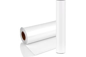 Surglam White Heat Transfer Vinyl, 12" x 10ft White HTV Vinyl Roll, White Iron on Vinyl for T-Shirts, Silhouette Cameo, Fabric Clothing, Craft Projects