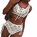 Price comparison product image Women Lingerie, HEHEM Lace Bra+Pants Underwear Women Party Lace Bandage Bikini Set (M, White)