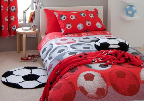 Catherine Lansfield Kids Football Double Quiltset - Red