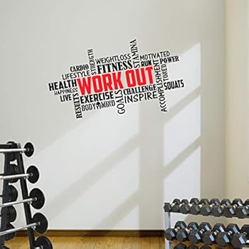 Workout Word Cloud. Premium Motivational Fitness Gym Motivational Wall