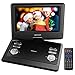 Produktbild 10.5'' Tragbarer DVD-Player, 4 Stunden Akku, schwenkbaren Bildschirm, unterstützt SD-Karte und USB, mit Spiele-Joystick, Auto-Ladegerät--Schwarz