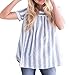 Produktbild TEBAISE Frauen Plain Linen Bequeme beiläufige Damen Bluse Crop Top Damen Baumwolle Leinen Tunika Dreiviertelarm Oberseiten T-Shirt