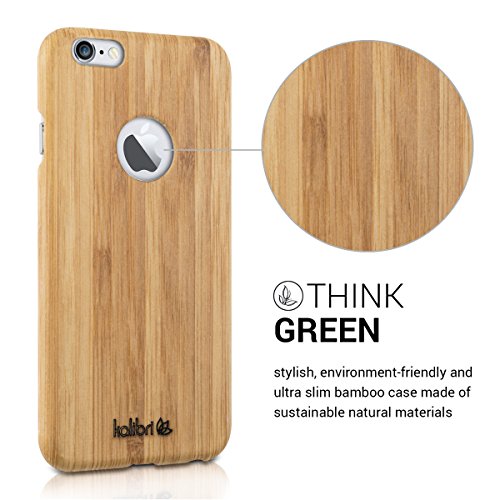 kalibri Funda para Apple iPhone 6   6S - Carcasa Trasera  Ultra Delgada  de  bamb    - Cover Protector  marr  n Claro 