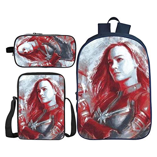 Preisvergleich Produktbild kinderrucksack 3D Druck Filmgöttin Leicht zu reinigen Verschleißfest,Schultasche Set Kinder Rucksack Und Lunchbox Stift Fall Multifunktional 3 In 1 Geeignet für Kinder von 6-12 Jahren