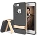 Produktbild iPhone 7 Plus Hülle, iPhone 7 Plus Handyhülle Case ROCK Ultra Dünn Dual Layer Armor Hybrid Robust Weich TPU Shell Hart PC Rahmen Schutzhülle Bumper Rückdeckel Schale Etui Tasche Beschützer Case Cover mit Ständer Kickstand für iPhone 7 Plus - Champagner Gold