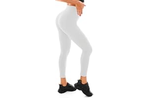 Walifrey Leggings Damen, High Waist Leggings für Damen Opak Schwarz Leggings für Sport Gym Yoga