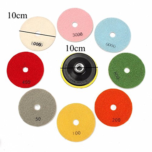 KING DO WAY 16pcs Polierset Polierscheiben 4“ Diamantschleiftopf Diamant Polierscheibe Schleifscheibe polishing pads - 7
