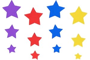 INNSPIRO Estrellas de goma EVA 47mm. 35mm. 22mm. y 17mm. 128u., ideal para manualidades con niños, decoraciones y actividades creativas