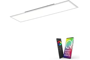 ‎PAUL NEUHAUS Paul Neuhaus Q-Flag, LED Panel, 120x30, Smart-Home | dimmbare Decken-Lampe mit steuerbarer Farbtemperatur, warmweiss - kaltweiss | Decken-Leuchte Alexa kompatibel