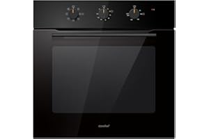Comfee' CBO60M80M1-BK Four encastrable de 60 cm, 60 litres, avec 8 fonctions, frire à air, la cuisson en plusieurs phases, la porte amovible, facile à nettoyer, netoyage à la vapeur, Noir