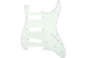 Musiclily Pro 11 Agujeros SSS 62 Strat Pickguard Golpeador Guitarra para MIJ JPN Japan Stratocaster,3 capas Mint Green