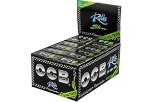 OCB Premium Rolls slim plus Tips - 24 Rolls + Tips in der Box, schwarz
