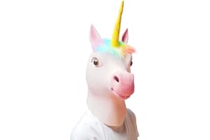 PartyHop Máscara de Unicornio Máscaras de Cabeza de Animal de Látex Realistas Para Halloween Desfile de Carnaval Fiesta de Disfraces