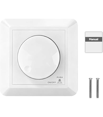 Interrupteur Variateur Pour Lampe LED à Intensité Variable 86 X 86 Mm 110-250 V 10-16 A 1-400 W - Interrupteur Rotatif Encastré - Régulation De La