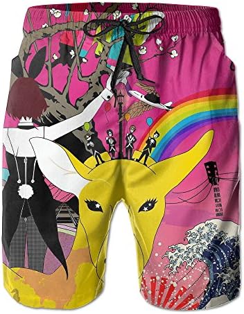 GENTLE Men's Rainbow Lion Summer Beach Pants Shorts Thin Fifth Trousers Outdoors Wear