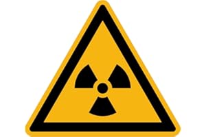 AMBIANCE STICKER Naklejka ostrzegawcza o niebezpieczeństwie NF ISO7010 - Trójkątna naklejka samoprzylepna z tworzywa sztucznego Laminowane Odporne na wodę i promieniowanie UV - Materiały radioaktywne - 10x10 cm