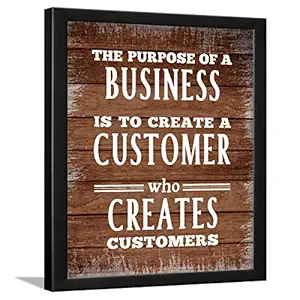Chaka Chaundh Motivational Customer, Business Quotes Poster Wall Frames for Office (Wood Vintage Color, 1, 1.5 X 10.5 Inches)