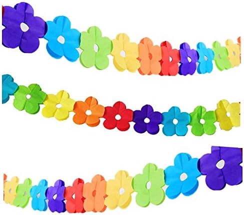 Super44day 10Pcs of Colorful Hanging Clover Garland Bunting Banner,Tissue Paper Flowers,Tissue Paper Garland,Tissue Paper, Tissue Paper Flowers Kit, Garland Craft,for Wedding Decor, Party Decor, Birthday Party, Nursery Decoration Pom Poms (Flower)