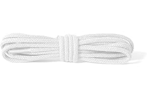 Kaps Lacets Ronds et Fins, Lacets en 100% Coton de Qualité pour Chaussures Élégantes et Décontractées, 2 mm de Largeur, Fabriqués en Europe, 1 Paire, Couleurs et Longueurs Variées Disponibles