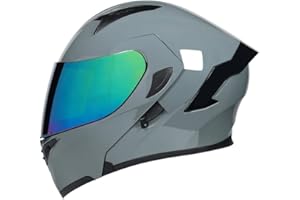 Woljay Full Face Flip Up Motorcycle Modular Helmet Integrated Motorbike Dual Visor for Adults Men Women Moped Street Racing DOT Approved